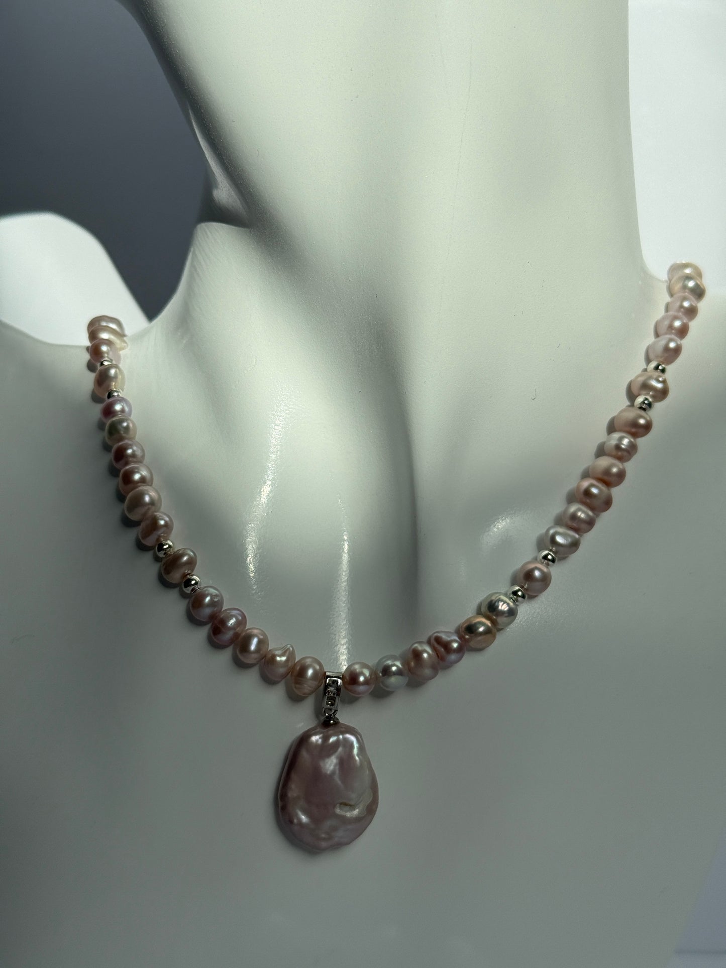 Roze zoetwaterparels ketting