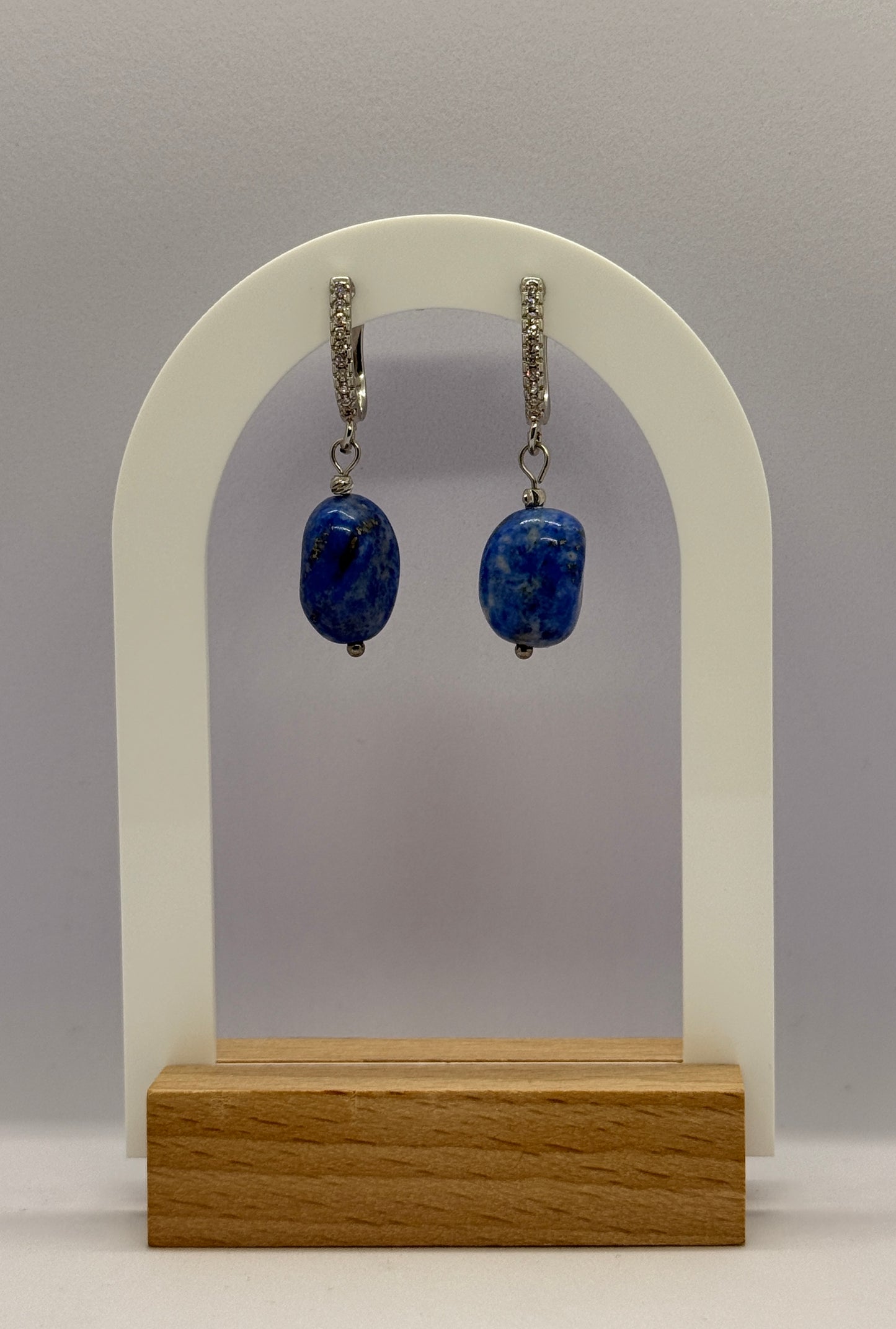 Lapis lazuli edelsteen oorbellen