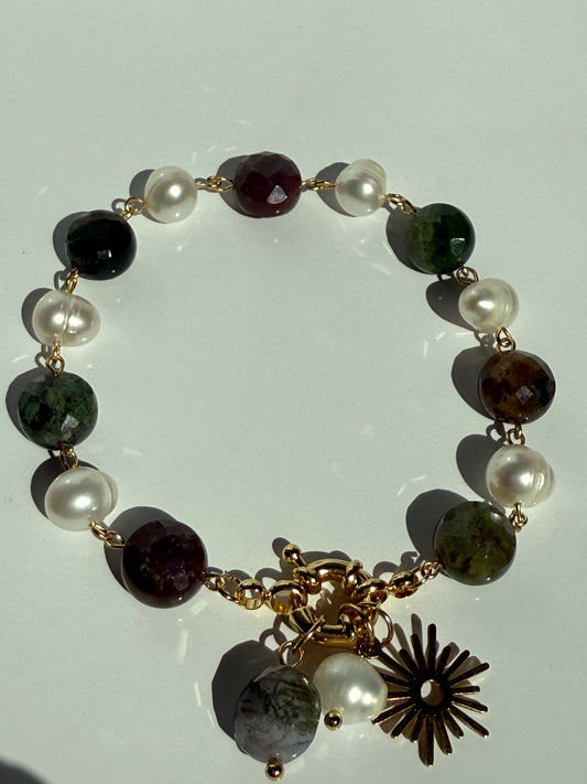 Edelstenen en zoetwaterparels armbandjes