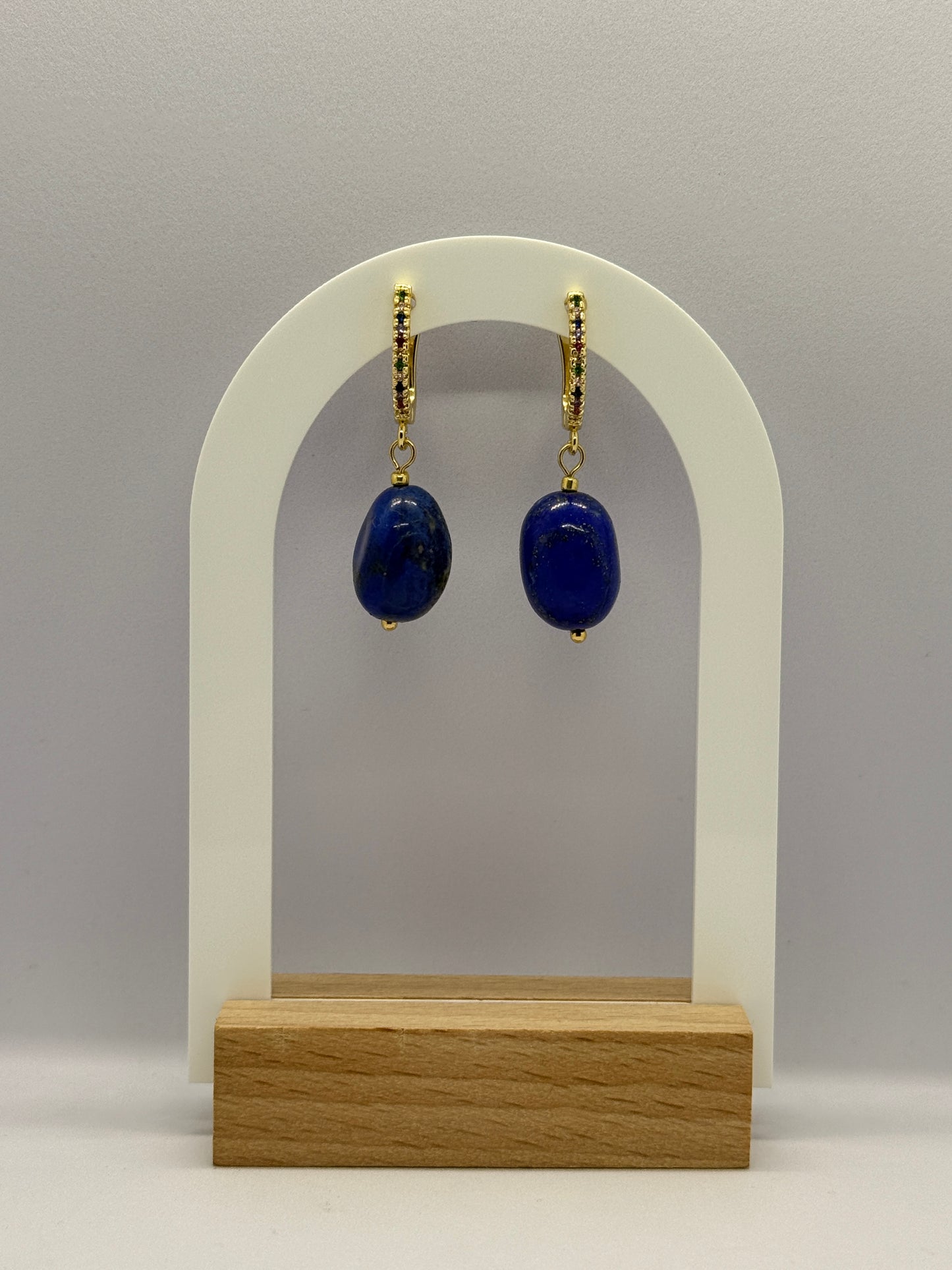 Lapis lazuli edelsteen oorbellen