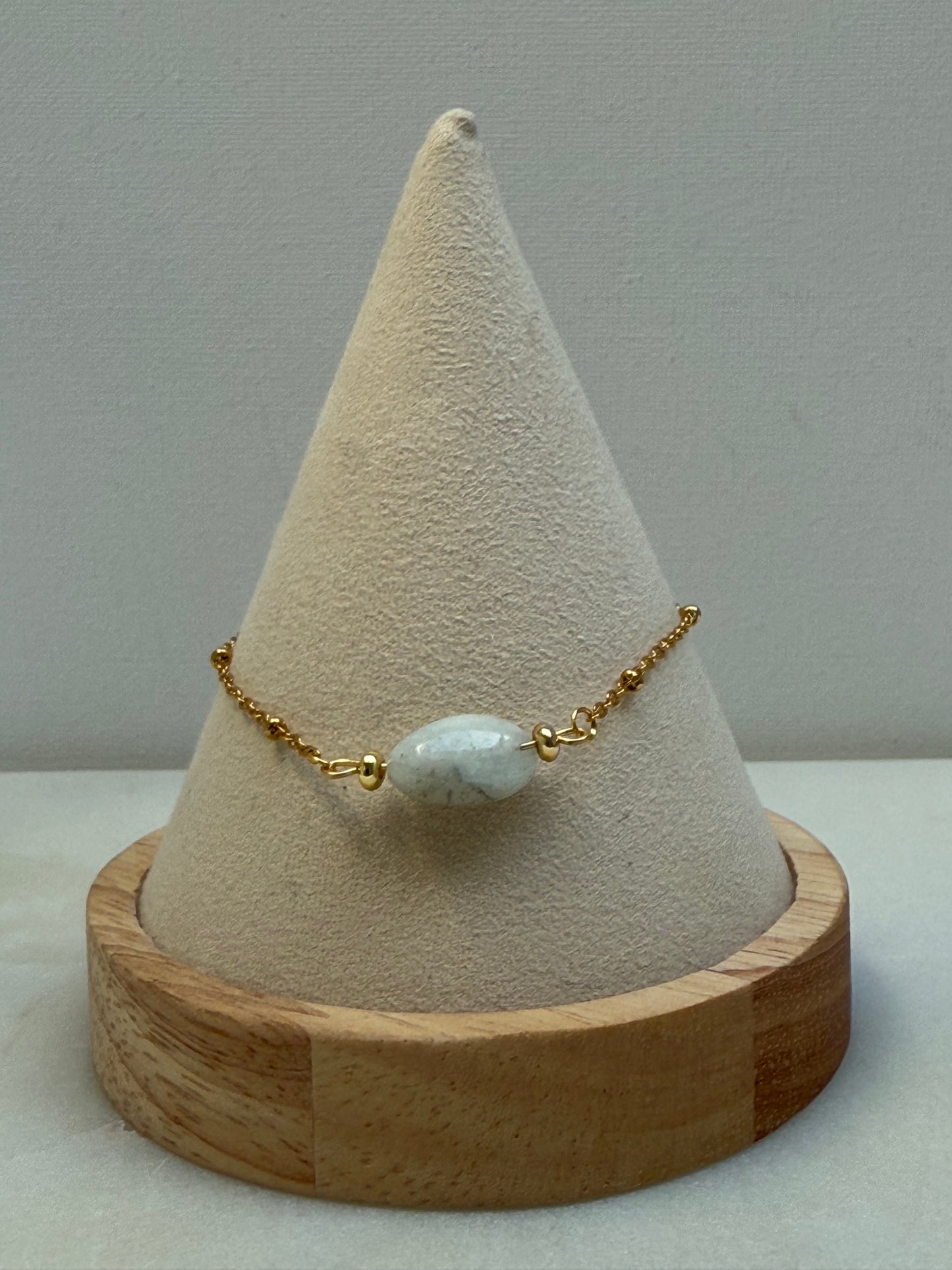 Stainless steel en morganiet armbandje