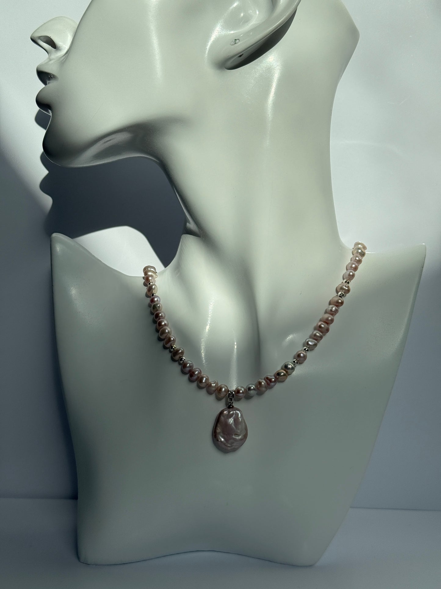 Roze zoetwaterparels ketting