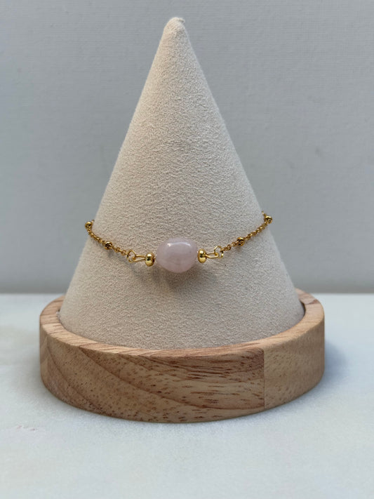 Stainless steel en morganiet armbandje